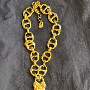 UNO de 50 Gold Link Heart Pendant Necklace - Women Jewelry